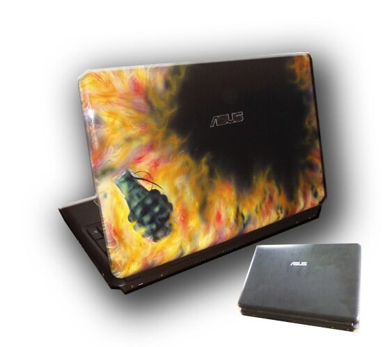 Asus with flames